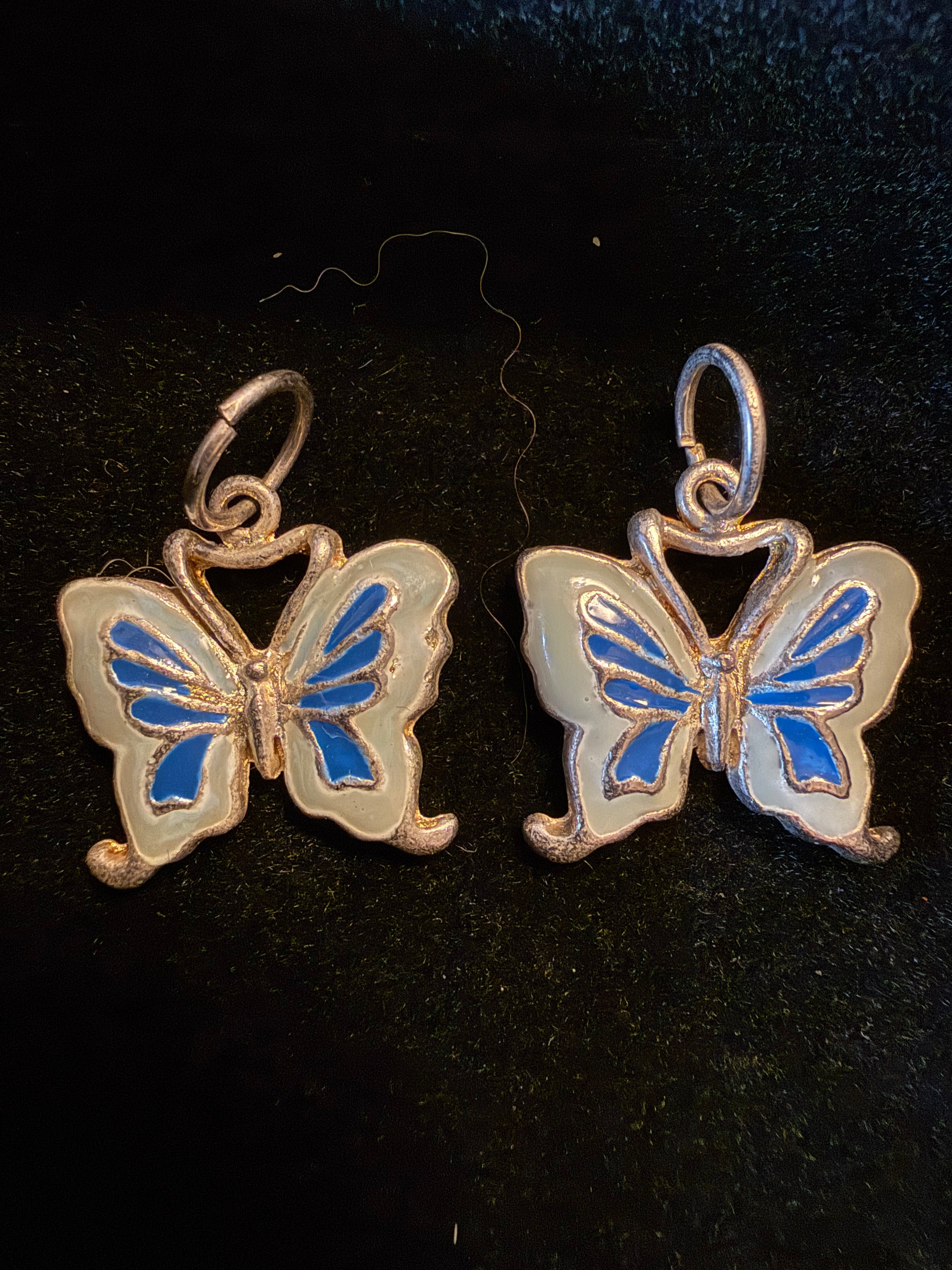 Vintage blue enamal butterfly